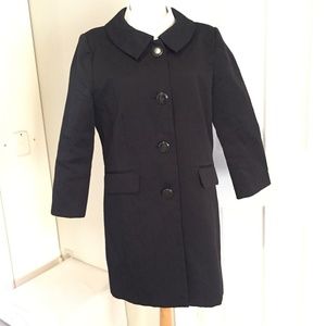 Apostrophe black textured Audrey Hepburn coat sz L
